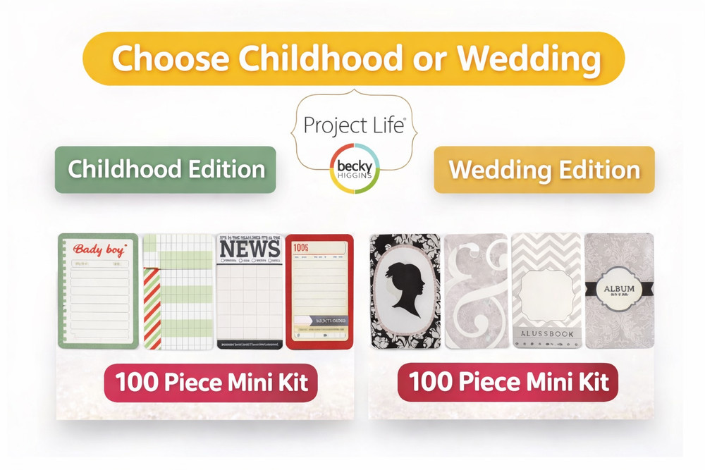 Project Life Becky Higgins Mini Kit 100 Pc Childhood or Wedding Edition