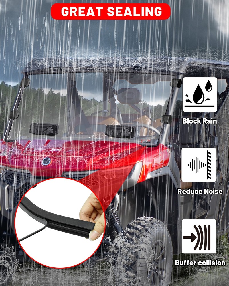 Scratch-Resistant Vented Full Windshield For CFMOTO UForce U10 Pro/ U10 Pro XL