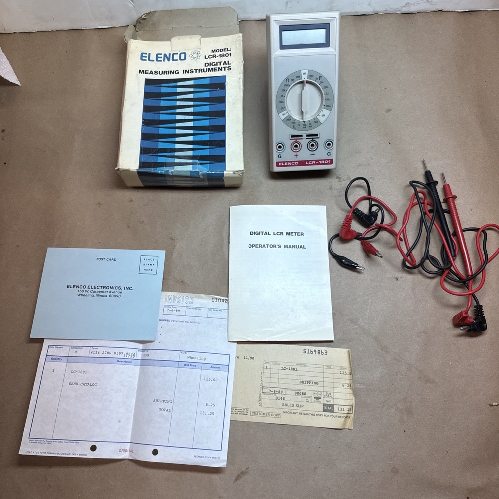 ELENCO LCR-1801 Digital Meter Frequency Temperature DC Volt Diode Open Box