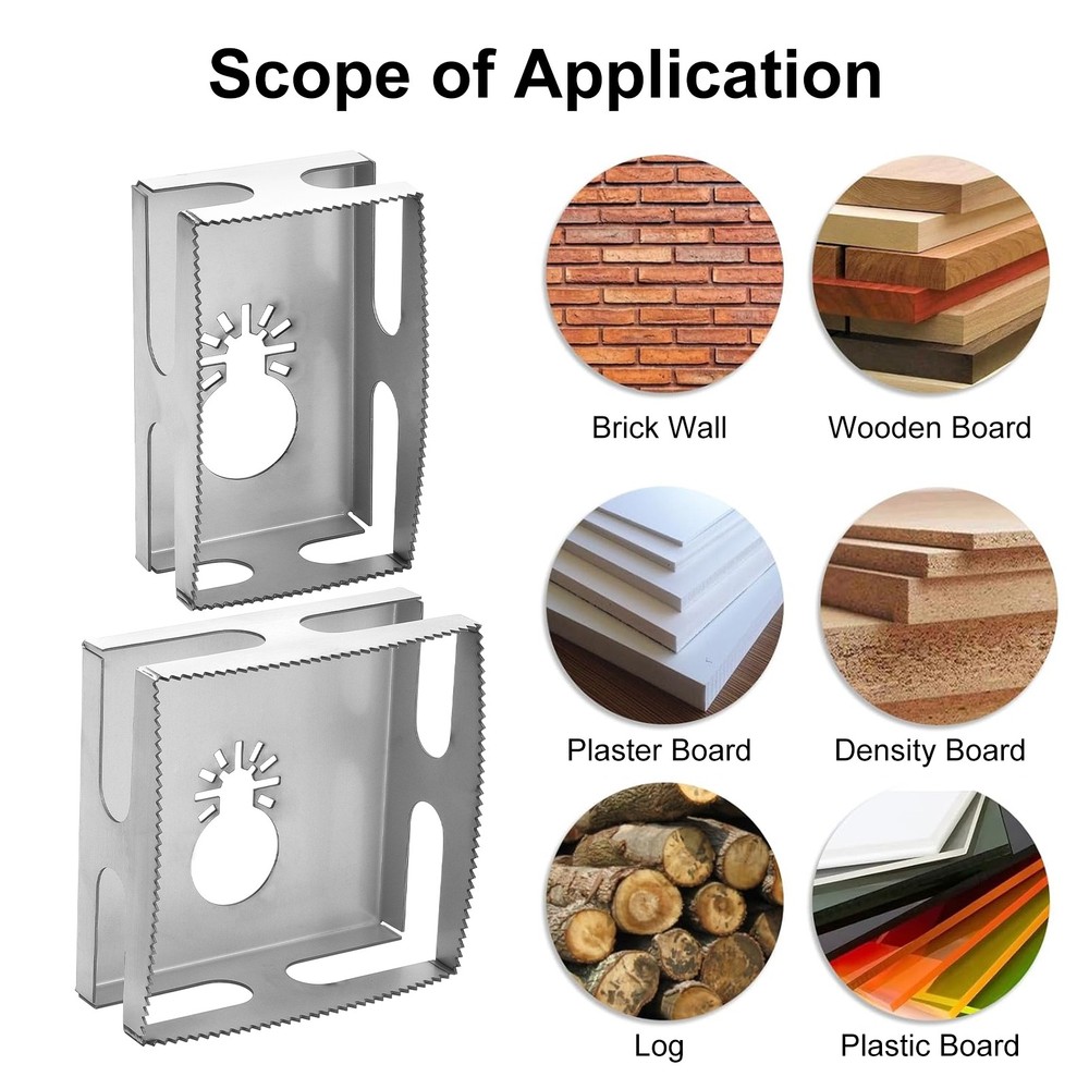2x Square/Rectangle Slot for Oscillating Multi-Tool Cut-in Single Gang Wall Box