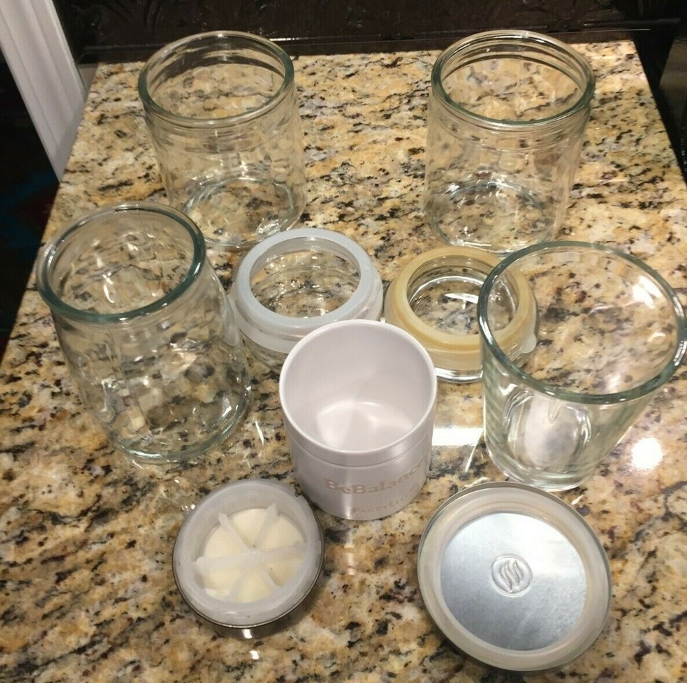 (5) Empty Candle Jars- (4) With Lids