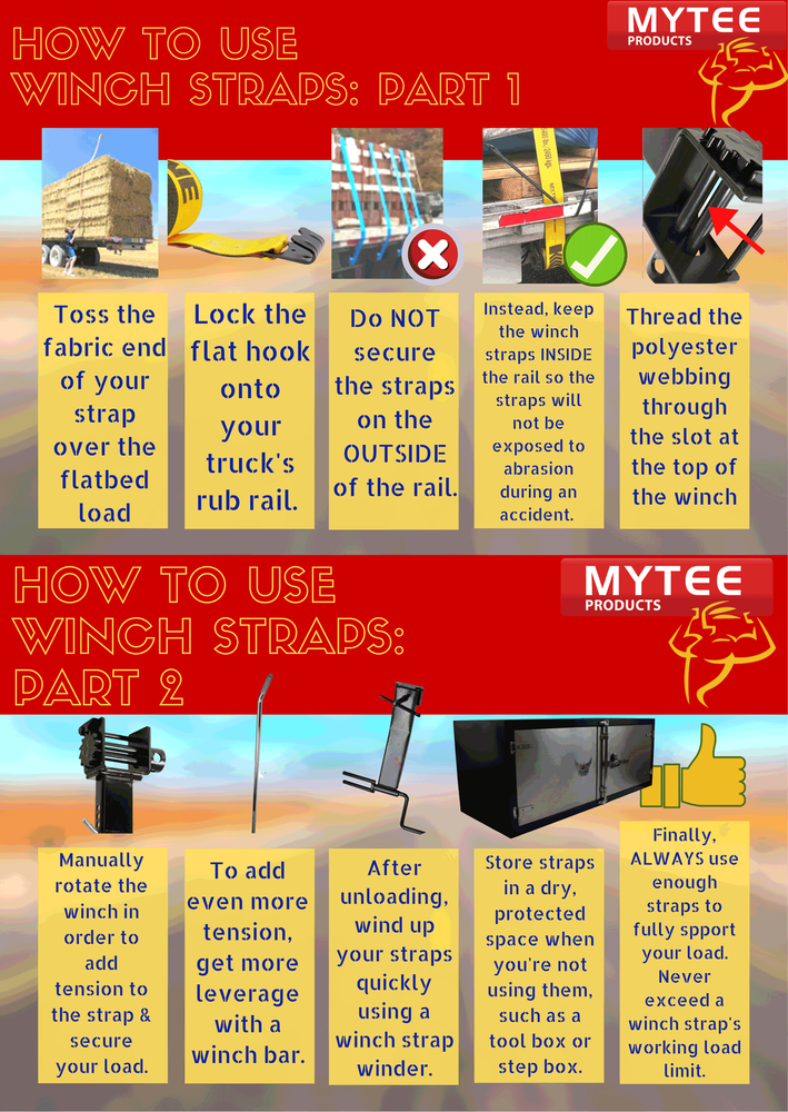 (4 Pack) 4 in. x 50 ft. Winch Strap with Flat Hook