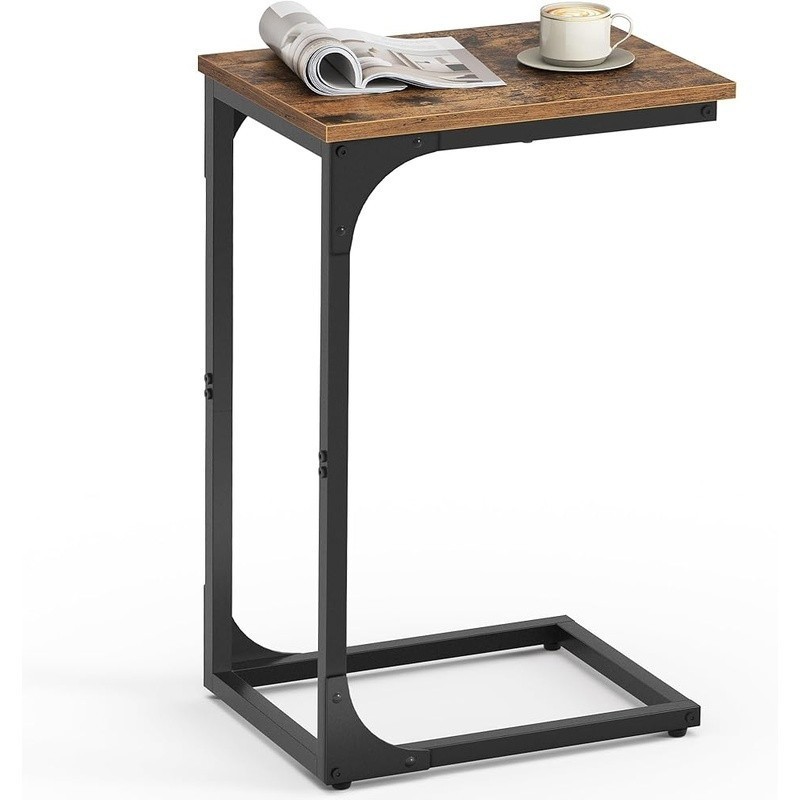 C Shaped Side Table Slim Design Sofa Bed Easy Assembly Durable Steel Frame New