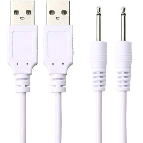 2 Pack 2.5mm Vibrating Massager Charger Replacement DC Charging Cable Set...