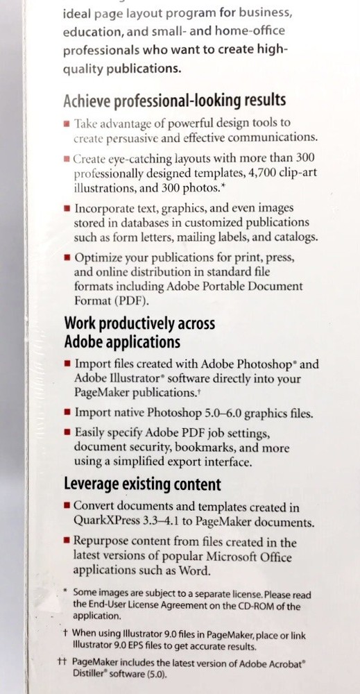 NEW Adobe PageMaker 7.0 Education UPGRADE Version - MAC New SEALED