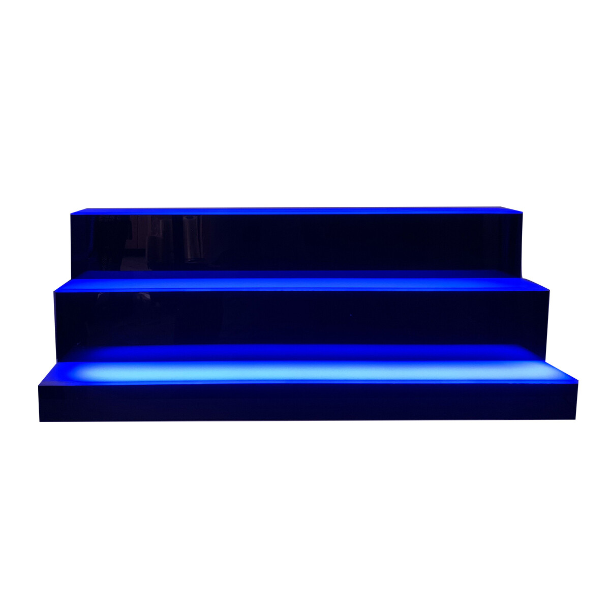 3 Tier LED Lighted Liquor Bottle Display Shelf Back 31" Bar Bottle Display Stand