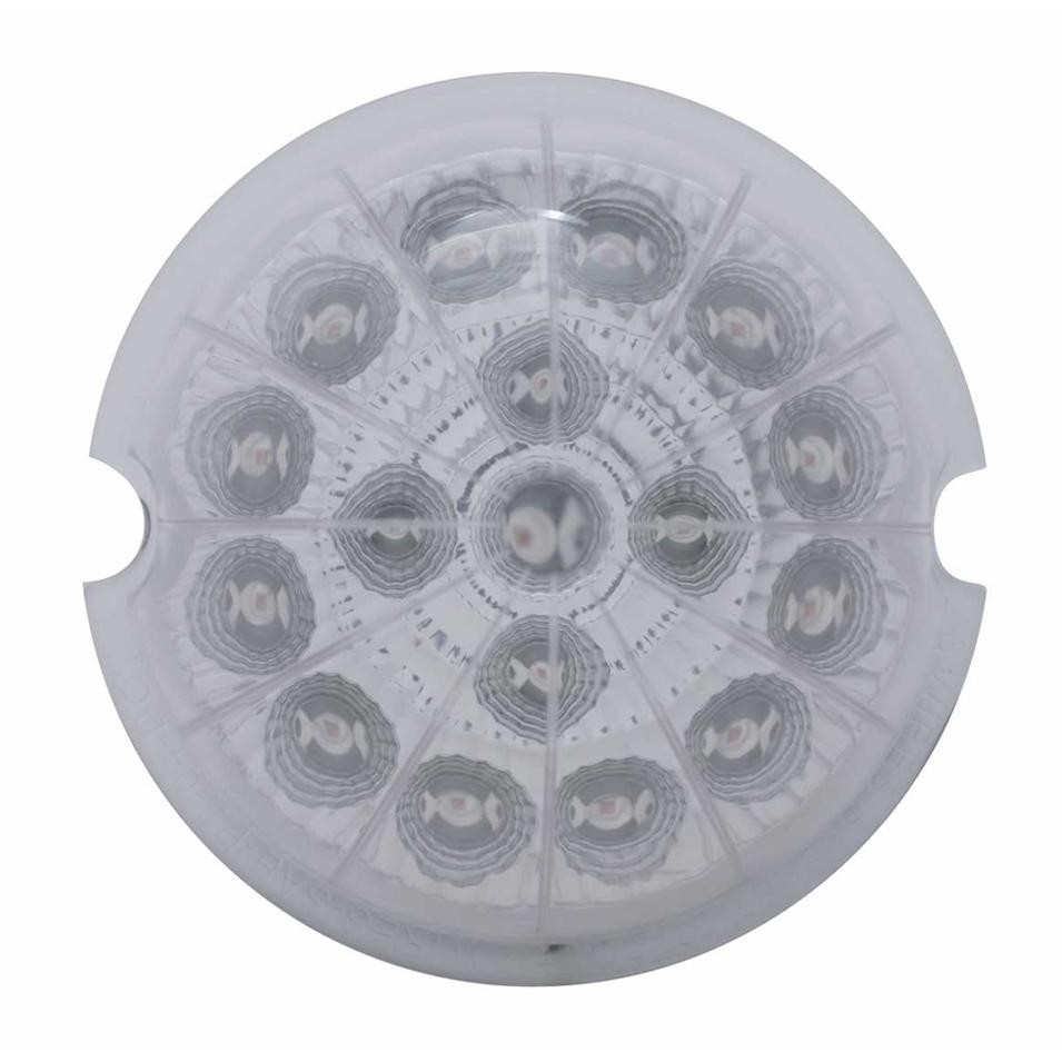 17 LED Dual Function Cab Light w/ Reflective Inner Housing - Red LED/Clear Lens