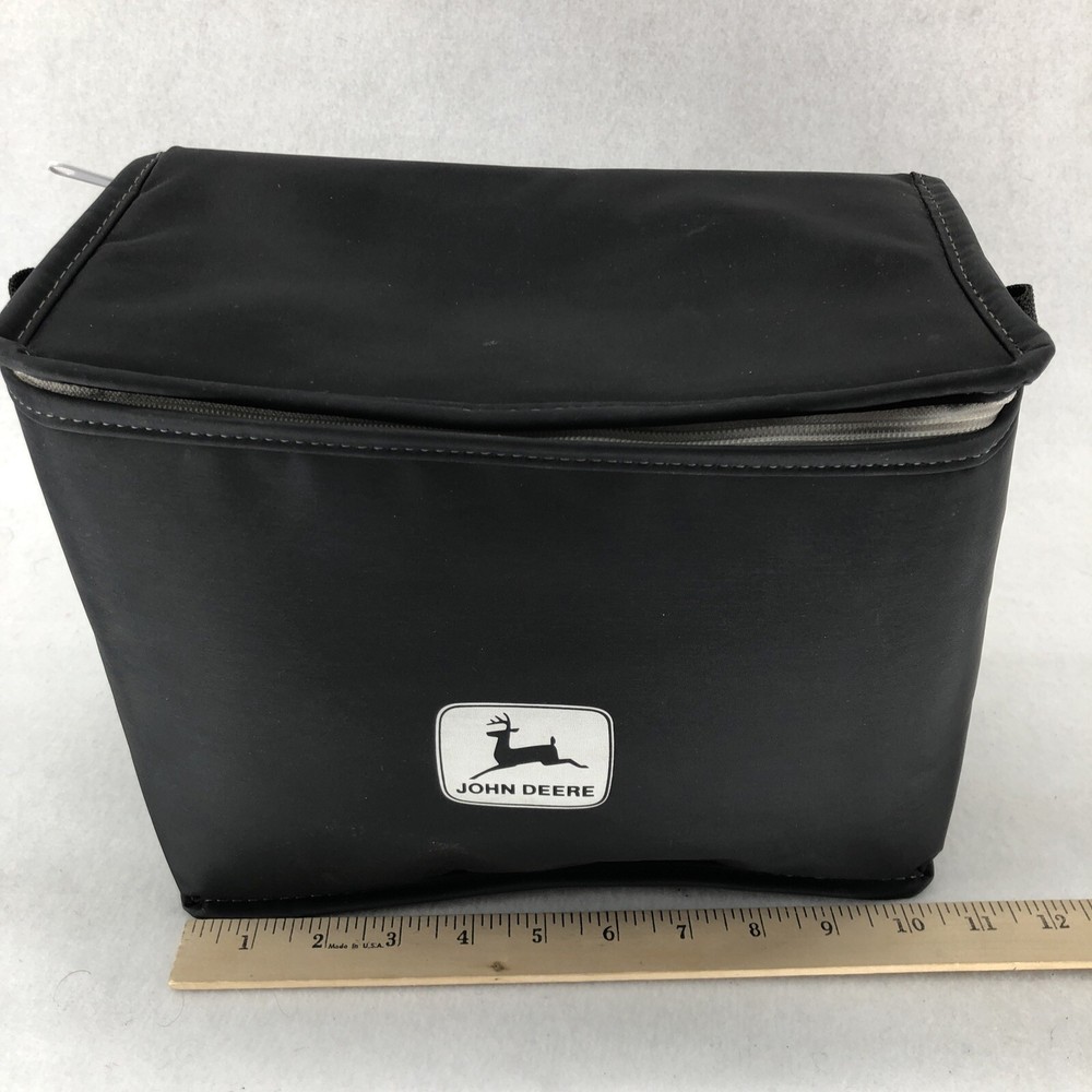 Vintage John Deere Soft Cooler Black Rectangular W/ Strap