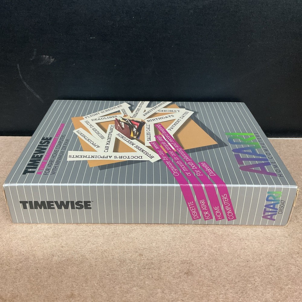 Timewise Atari Home Computers Time Management Program 1982 - Box Only