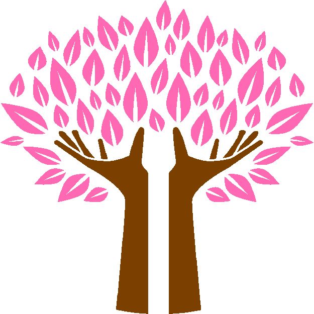 30 Custom Pink Hands Tree Personalized Address Labels