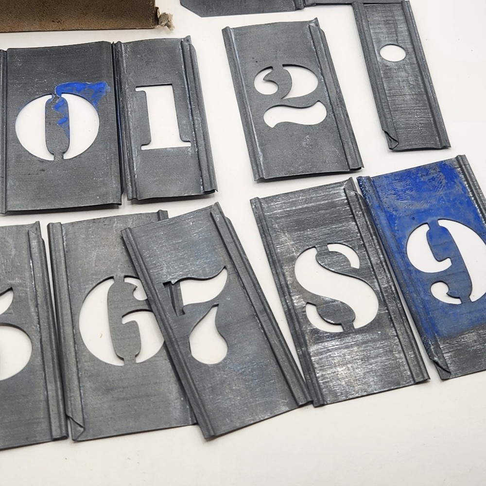 Vintage Reese Interlocking Adjustable Number Stencils 1"