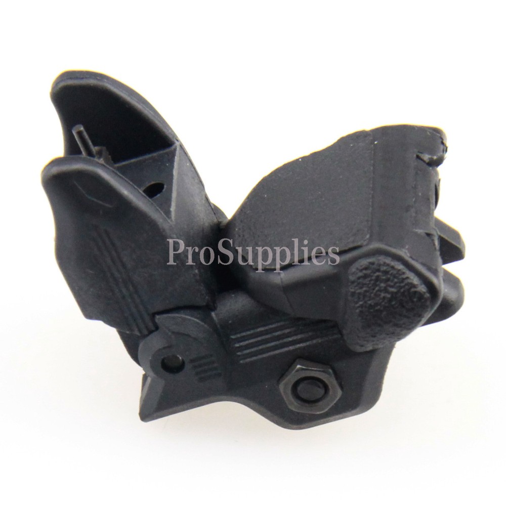 BLACK Polymer Flip Up Folding Auto Deploy Front BUIS Back Up Sight