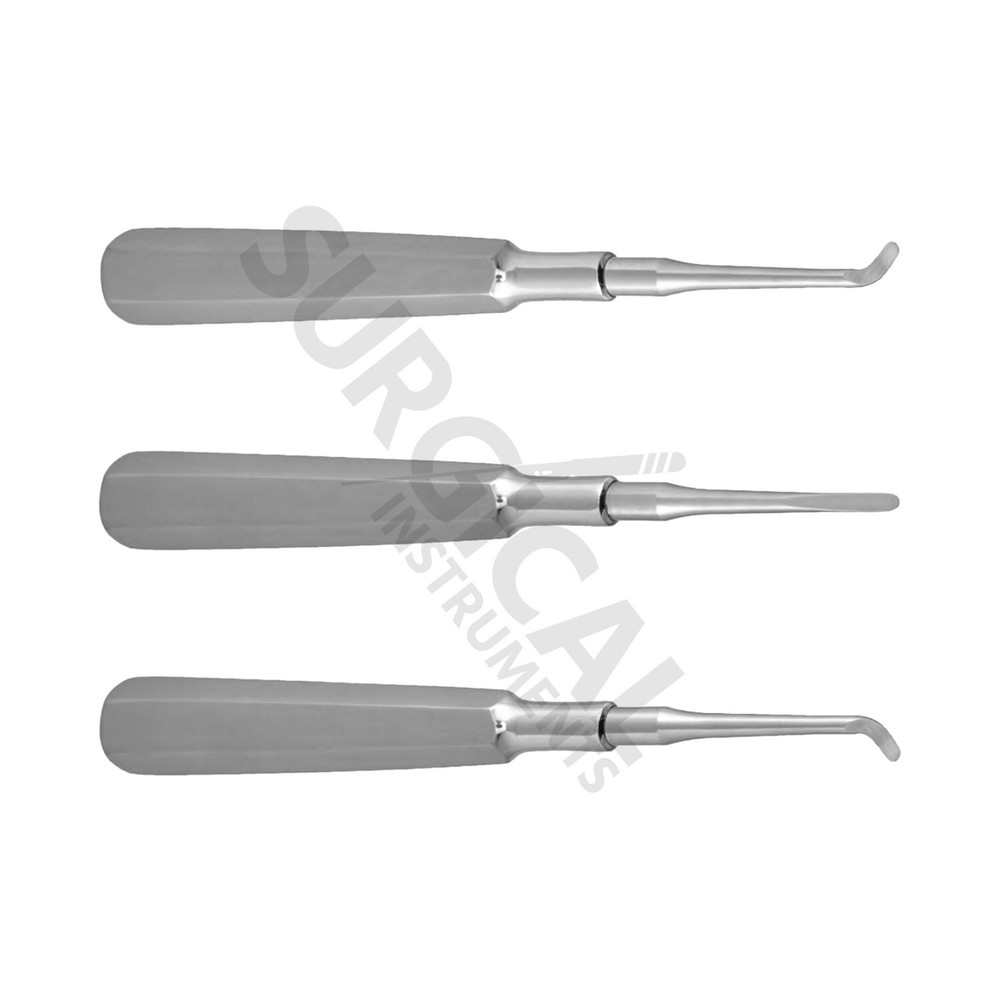 3 Pcs Warwick James Tooth Elevators Right, Left & Straight Extraction German Gr