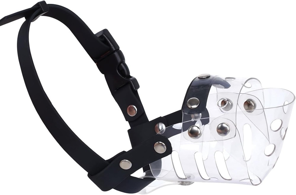 Dog Muzzle, Basket Muzzle for Small Medium Dogs Poodle Dachshund Corgi, Clear...