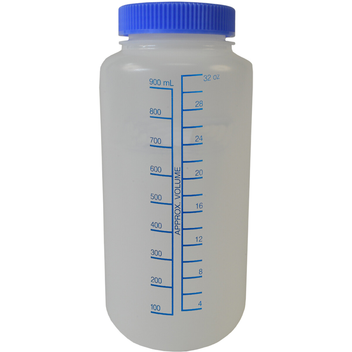 Nalgene HDPE Plastic Wide Mouth Storage Bottle Clear/Blue