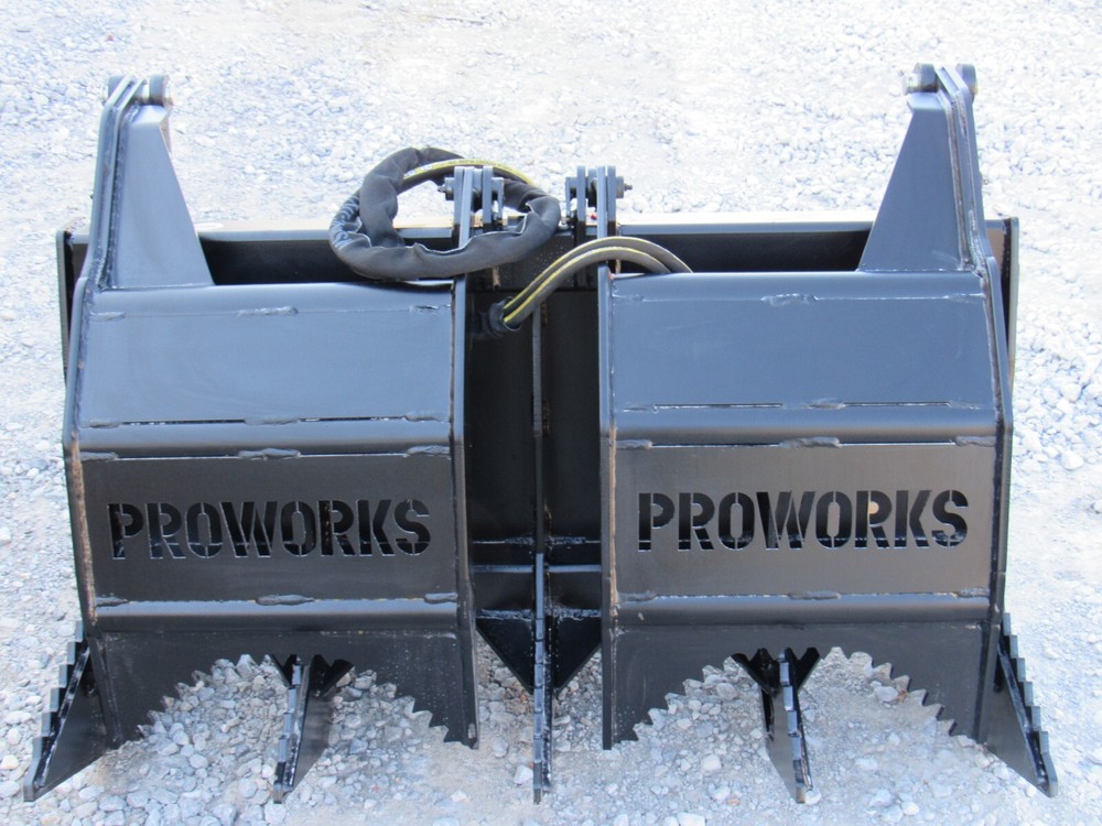 42" Root Rake Clam Grapple Attachment Fits Mini Skid Steer