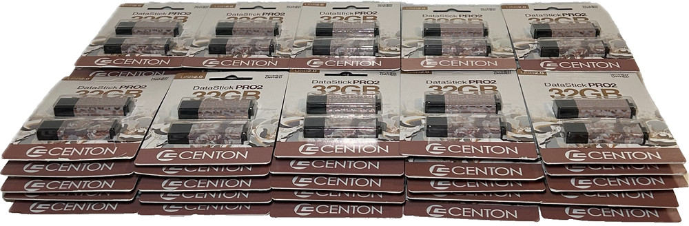 100 Pack 32GB Centon USB Datastick Pro2 Multi Color Design