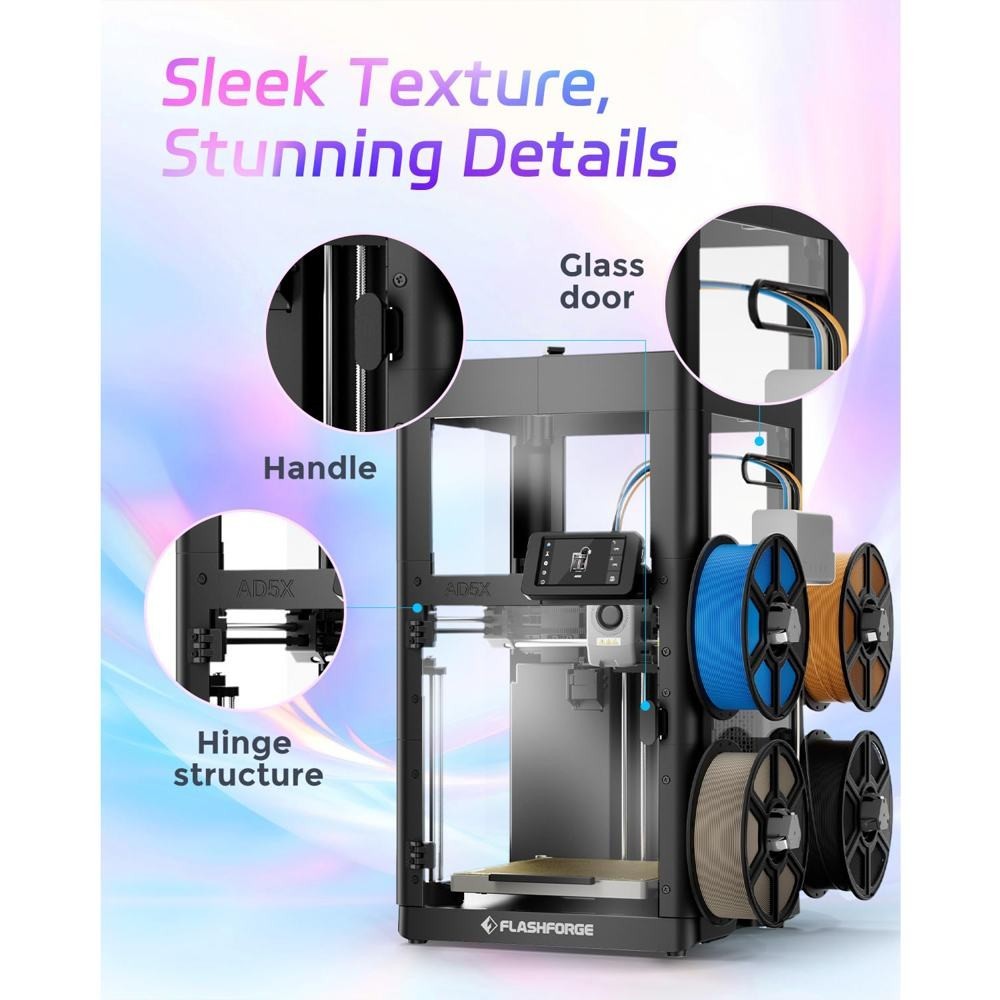FLASHFORGE AD5X 3D Printer Enclosure Kit DIY Color Style Noise Odor Reduction US