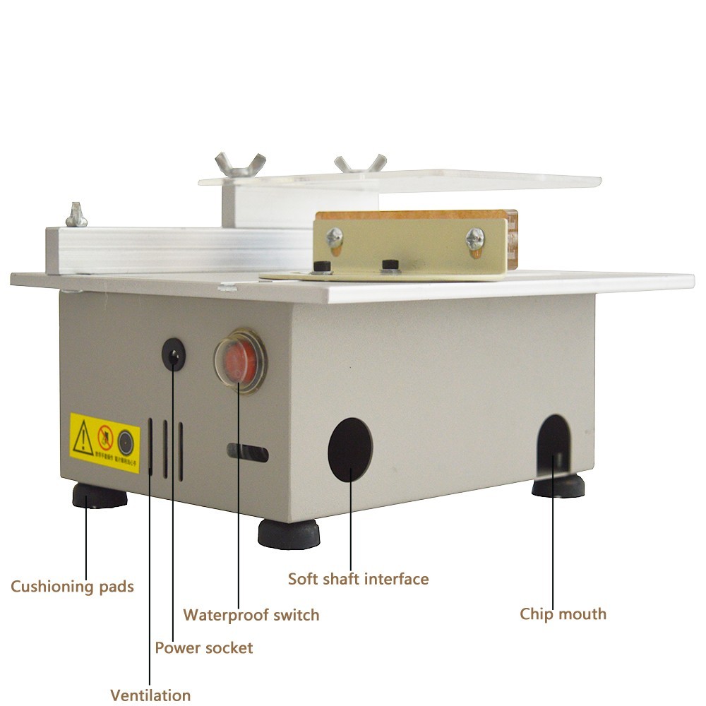 110V Mini Table Saw with 7-Speed Adjustment for Model Making Cutting
