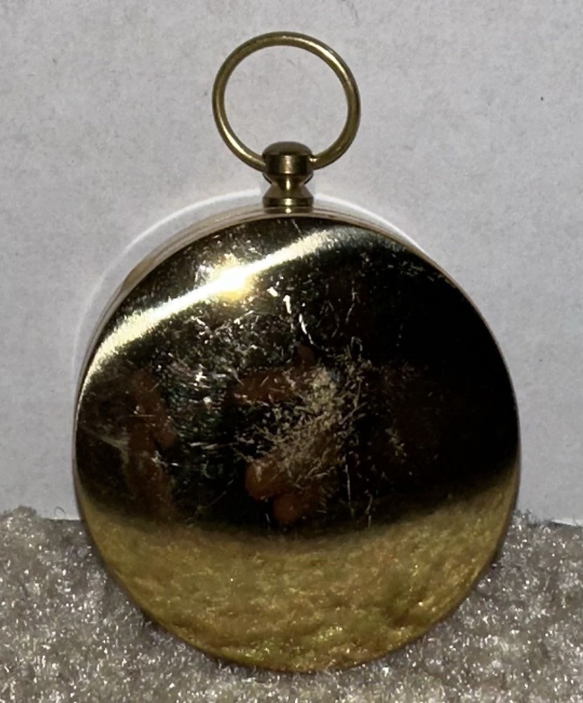 Antique Vintage Compact Portable Push Button Locking Pocket Compass