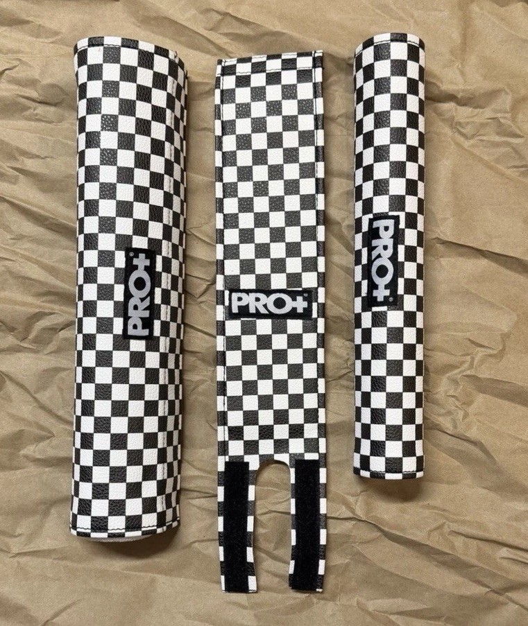 BMX Handlebar, Frame & Stem Pads Checkered Black/White (3 Piece Set)