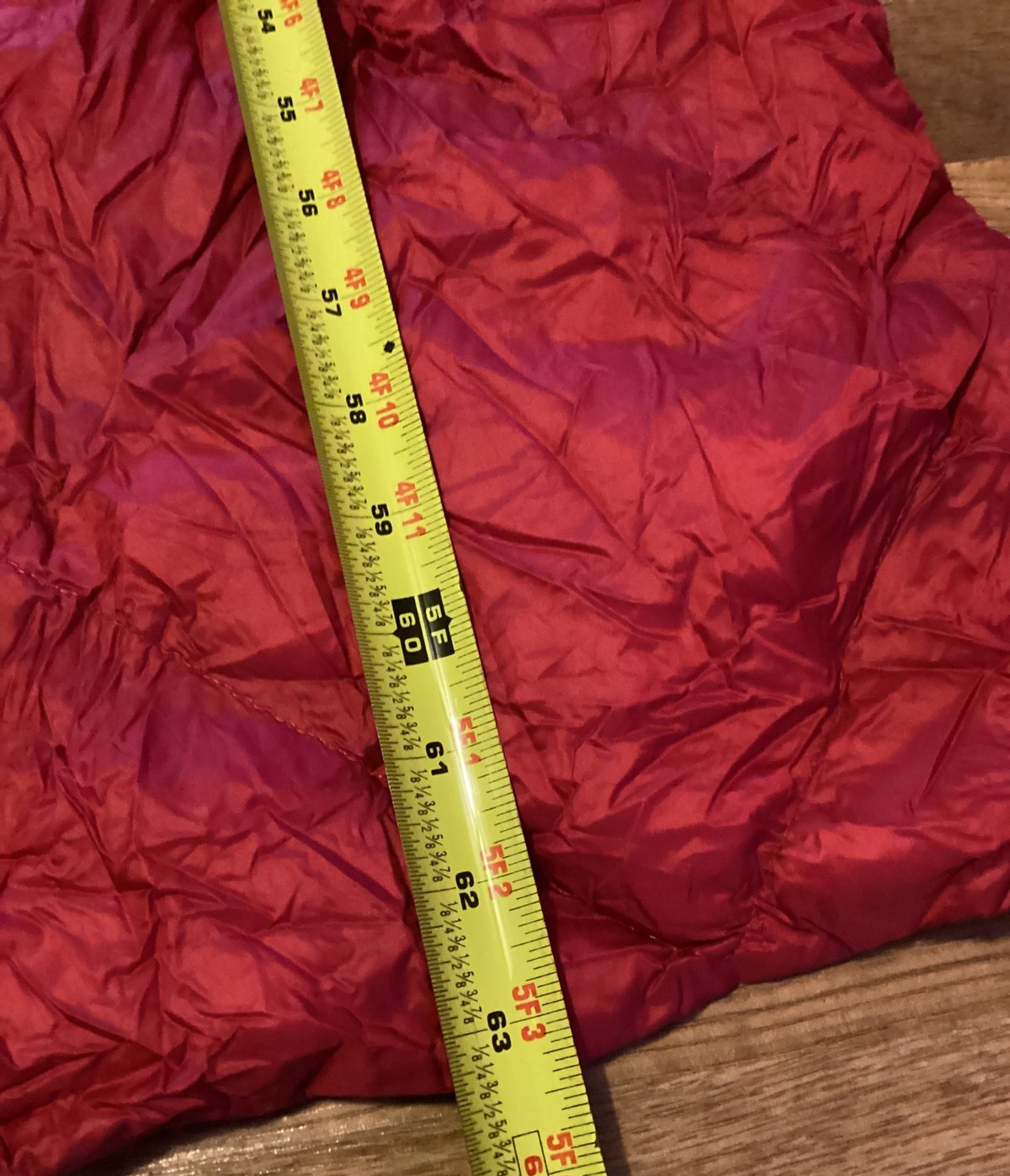 32 Degrees Heat Packable Down Blanket 50" x 63" Red Puffer Camping Travel