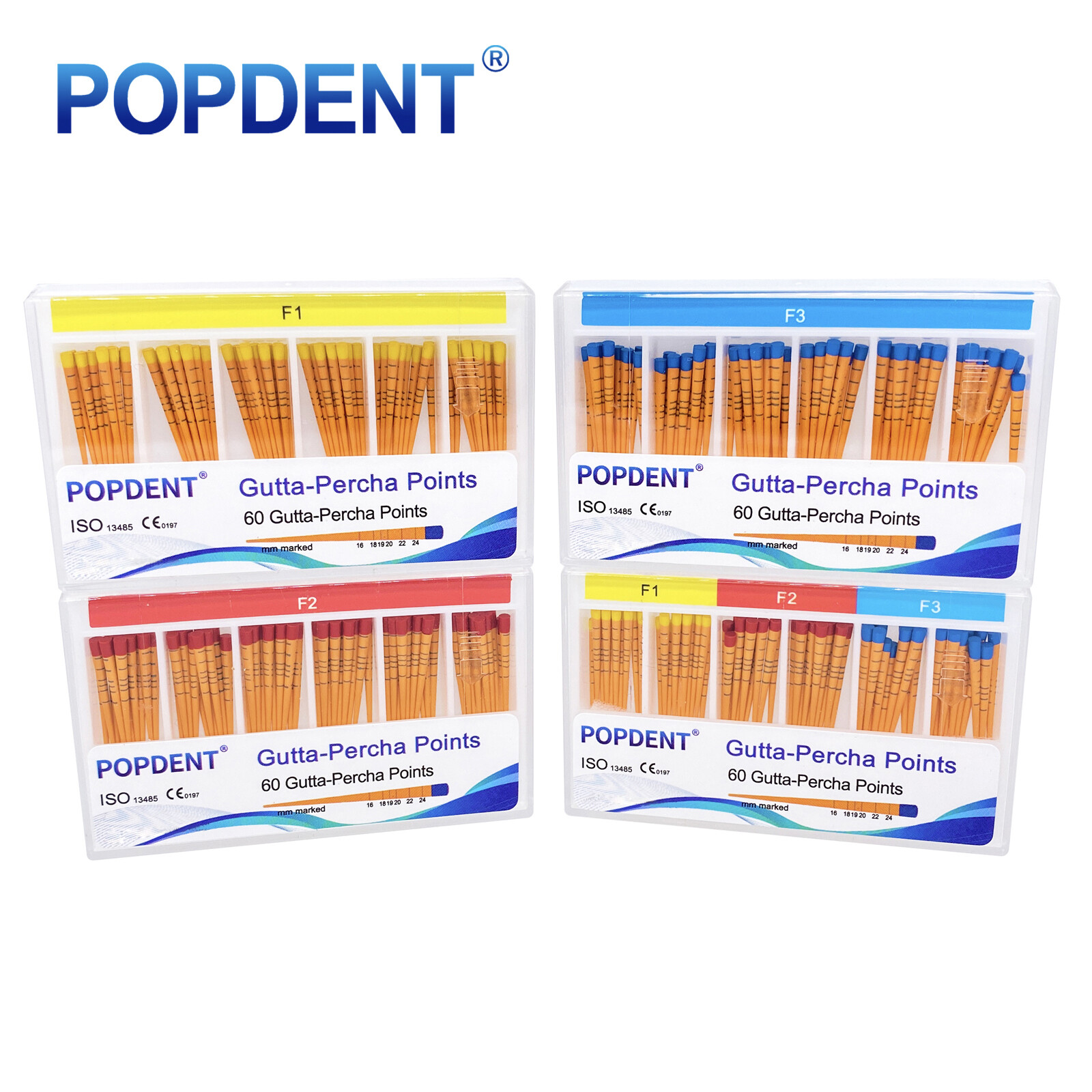 MM Mark Dental Endodontic Gutta Percha Point Taper F1,F2,F3 POPDENT META Style