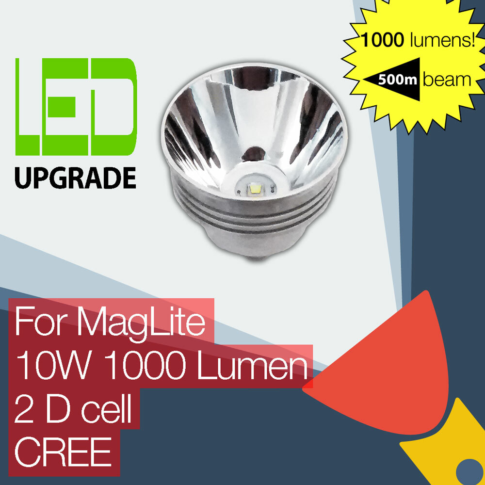 MagLite LED Conversion Upgrade bulb 1000LM Torch Flashlight 2D Cell