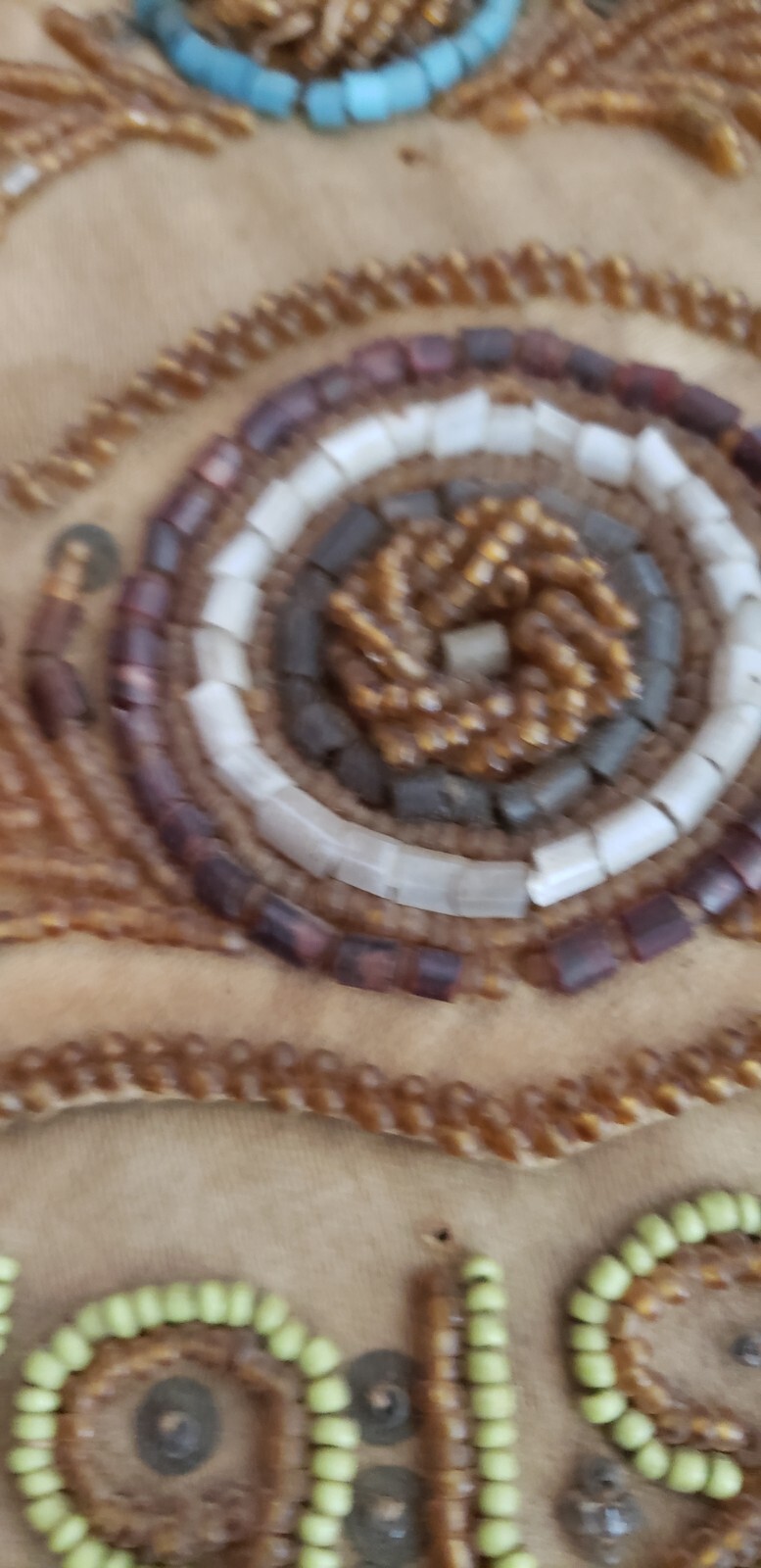 1912 NATIVE AMERICAN VICTORIAN SEED BEADED HAND MADE HANGING MATCH - CARD HOLDER