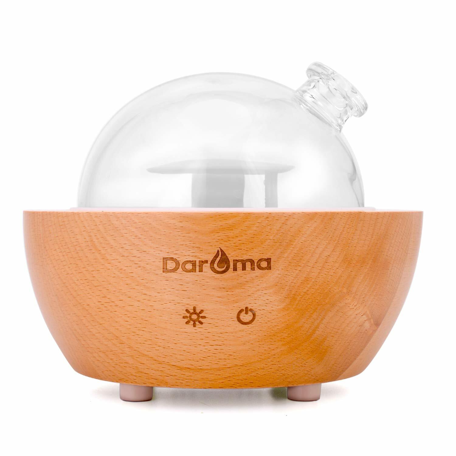 Glass Essential Oil Diffuser,200ml Real Wood Base,AirRoom Humidifier