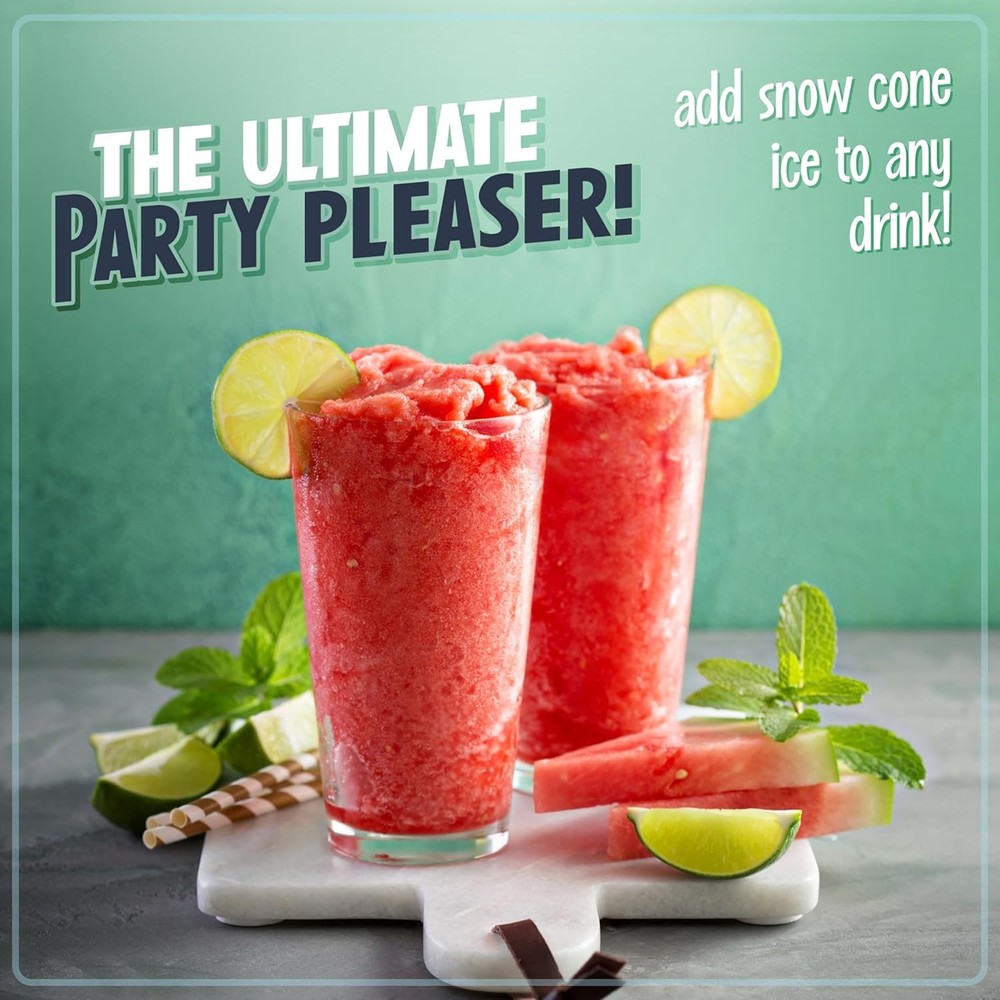 Snow Cone Shaved Ice Machine Retro Table-Top Slushie Machine Includes 1 Reusable