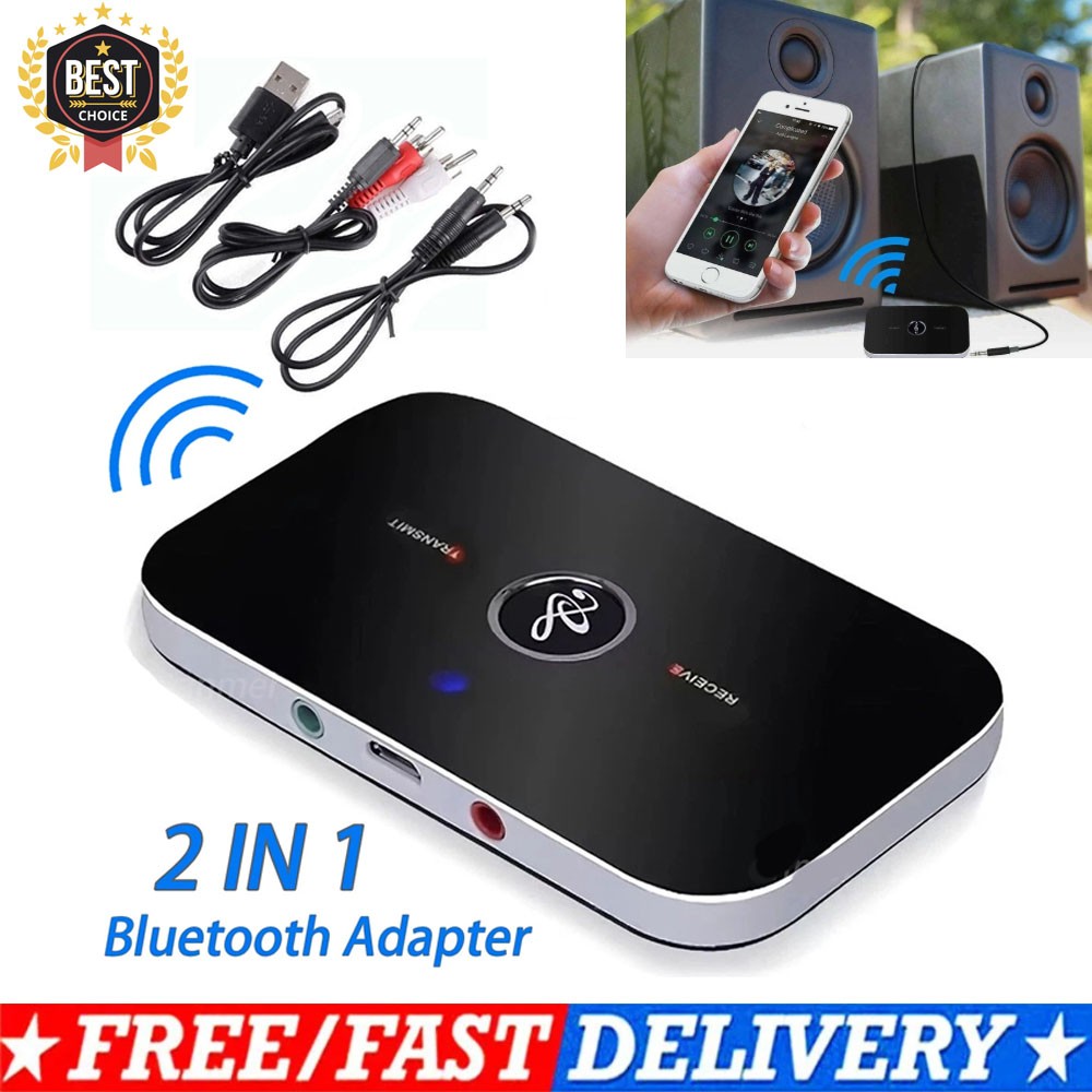 Bluetooth 5.0 Transmitter Receiver 2 IN 1 Wireless Audio 3.5mm Jack Aux Adapter