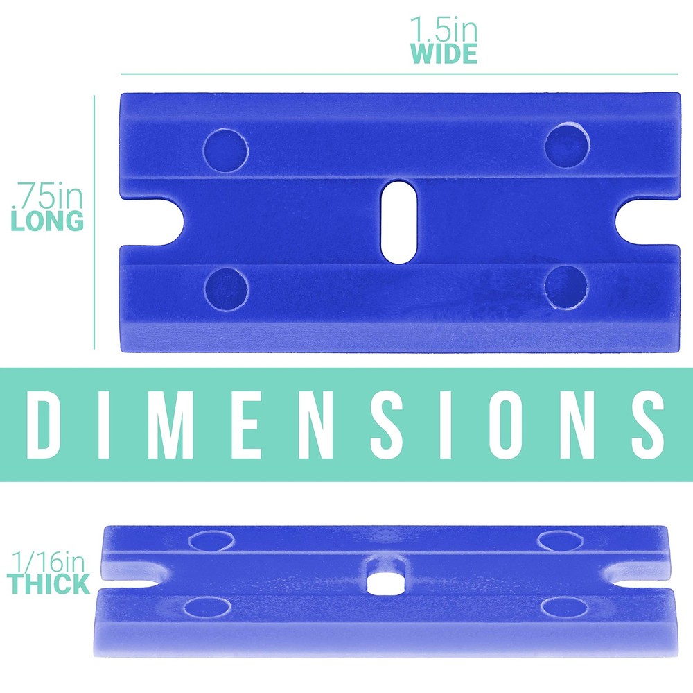 100 Piece Plastic Razor Scraper Blades with Extra Sharp Chisel Edge, Remove D...