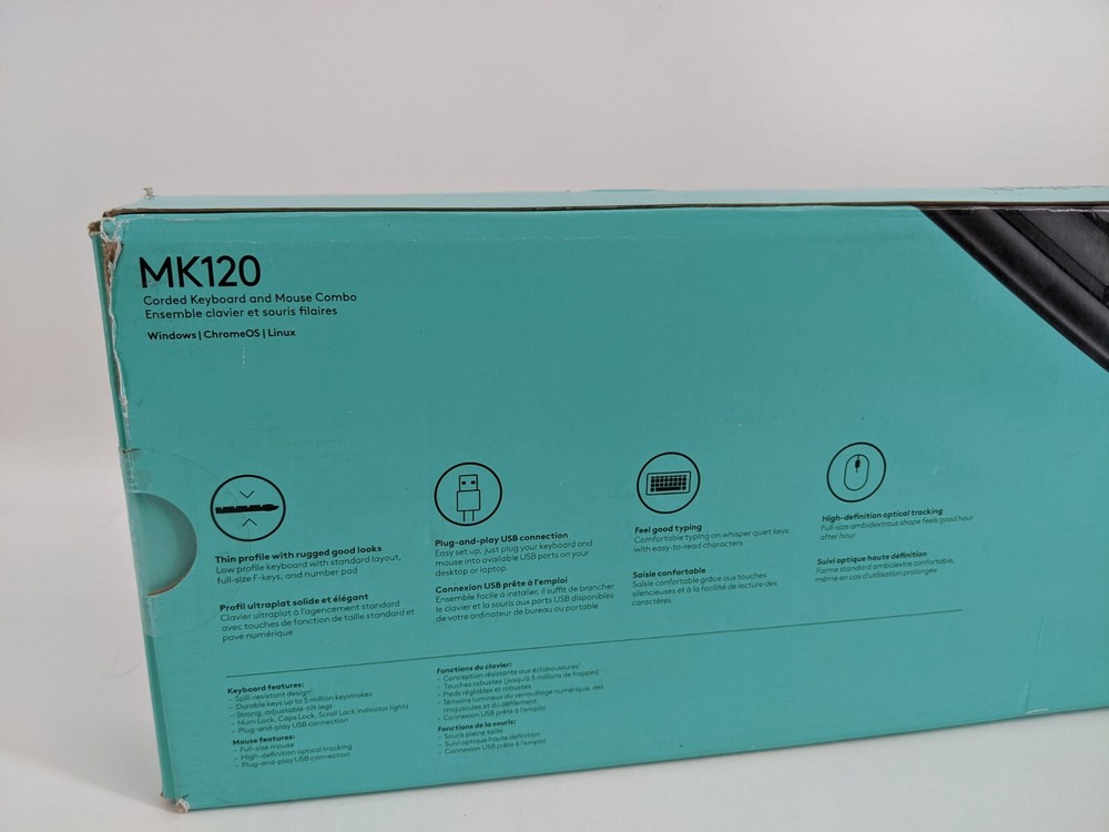 Logitech MK120 Desktop USB Keyboard and Mouse Combo (Black)