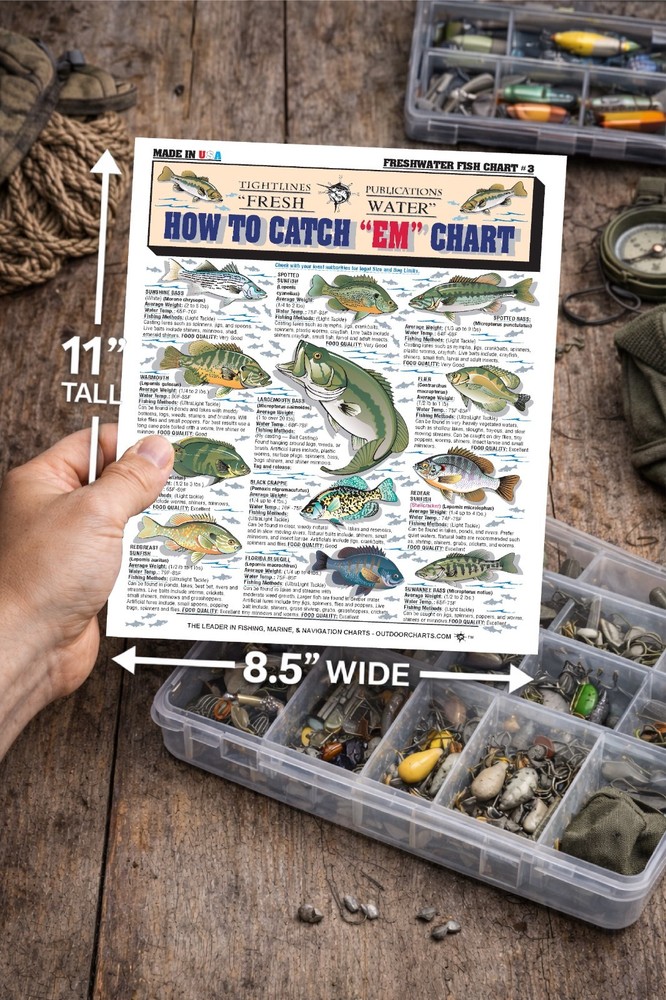 Fishermans Freshwater Fish Identification Set - Waterproof Quick Reference Guide