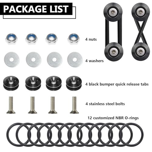 Universal Bumper Clips, Front Rear Bumper Quick Release Kit, Bumper black 2set