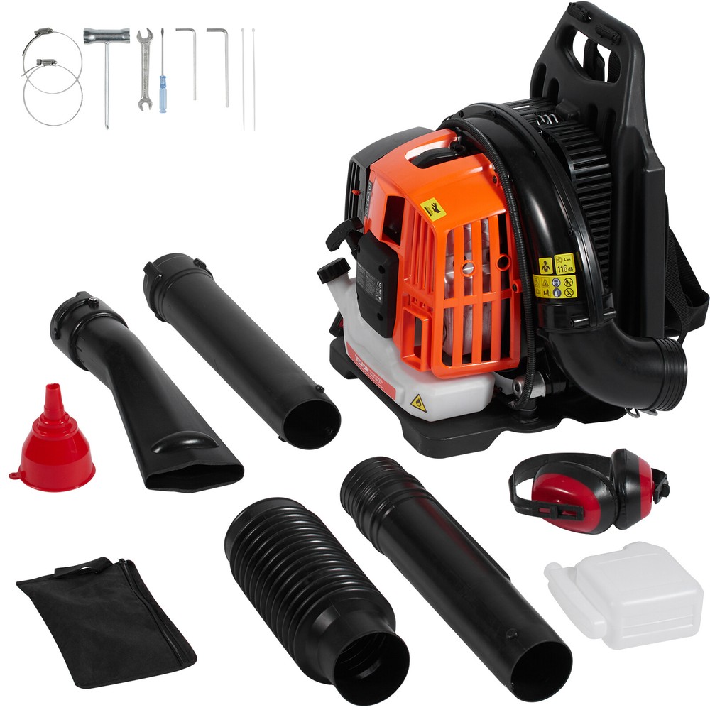 VEVOR Backpack Leaf Blower 52CC 2-Cycle Gas Leaf Blower 480CFM Air Volume 175MPH