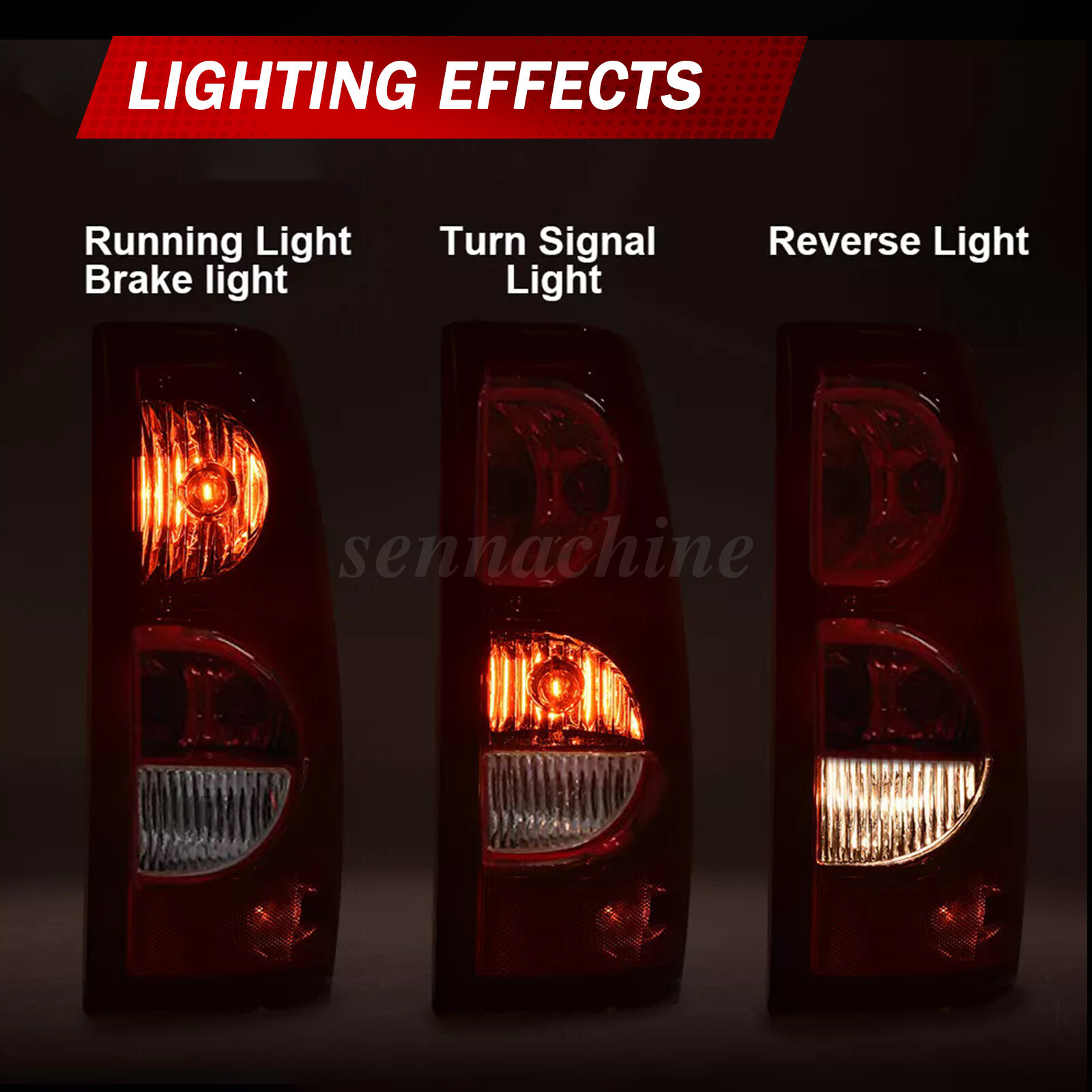 Tail Lights For 2003-2006 Chevy Silverado 1500 2500 3500 HD Rear Brake Lamps L+R