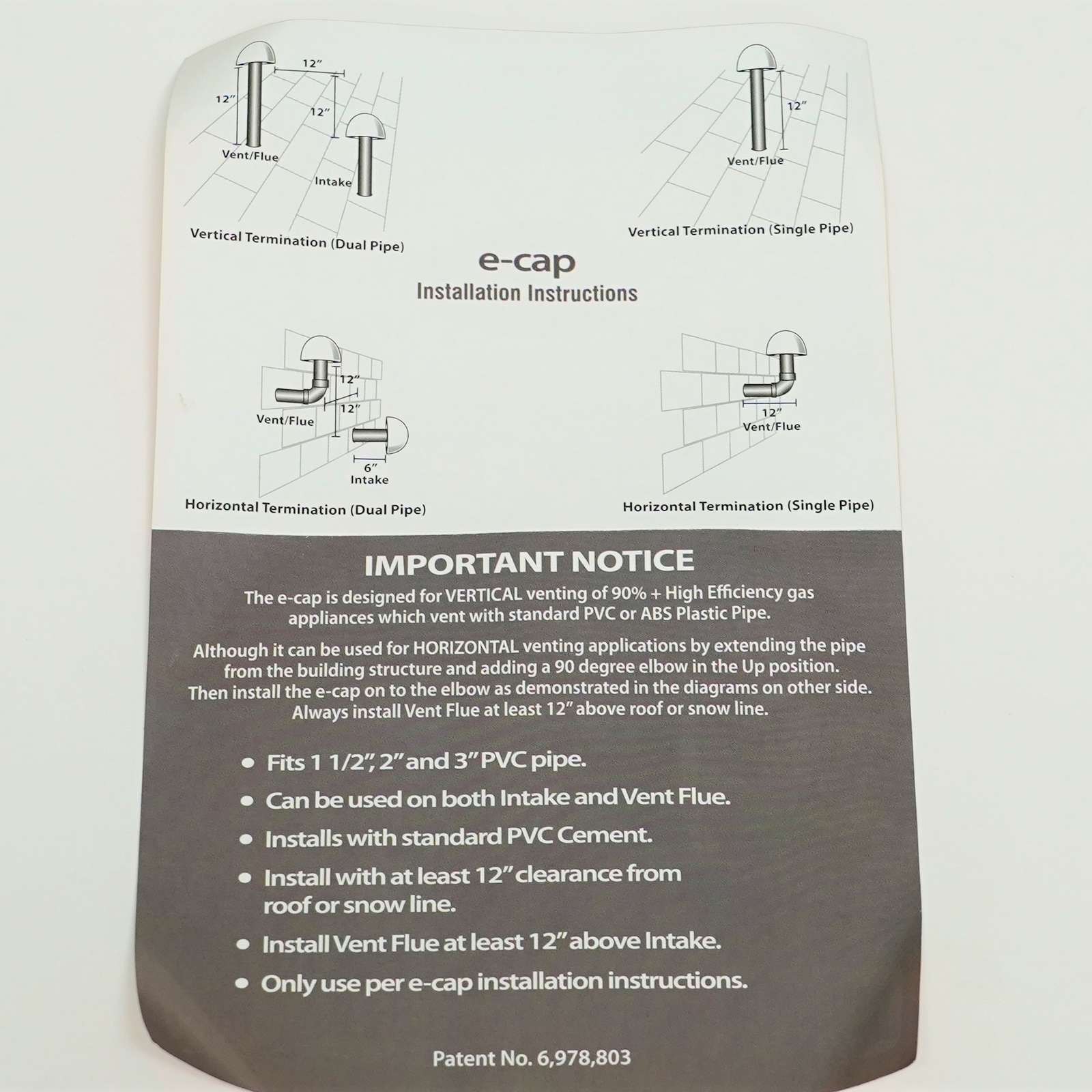 ECAP321 PVC Flue Pipe Rooftop Vent Cap