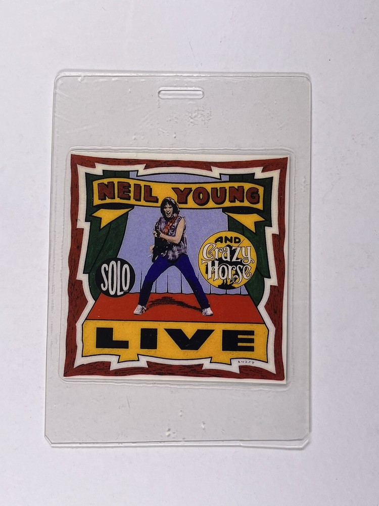 Neil Young And crazy Horse Laminate Pass Multi Coloured Original Circa 1990's