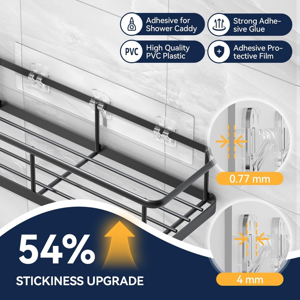 YASONIC 2-Pack Shower Caddy Adhesive Replacement - 2 PACK, Transparent
