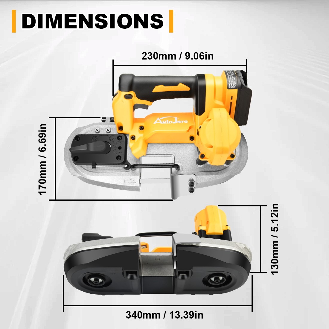 20V Portable Band Saw for Dewalt 2-1/5'' 400W Cordless Compact Bandsaw Brushless