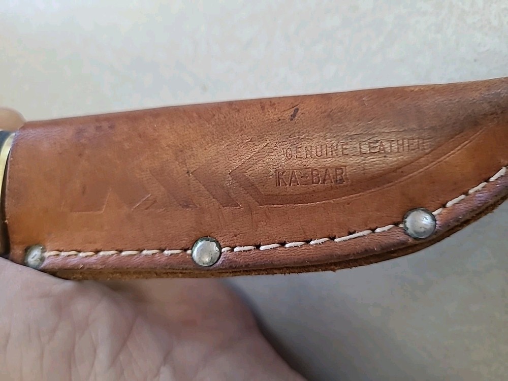 KA-BAR FIXED BLADE KNIFE 1235 & Original Leather Sheath