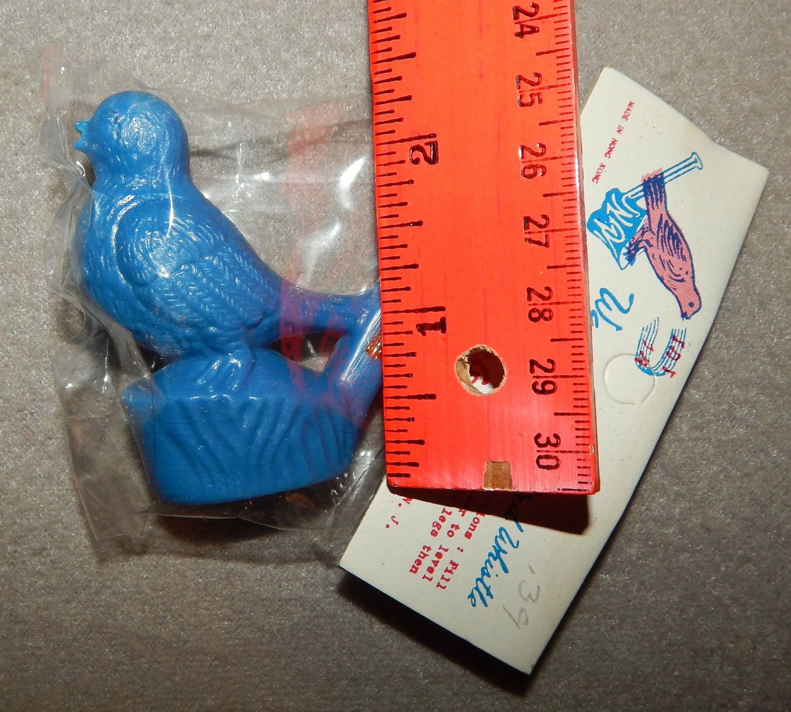 Vintage Water Singing Bird Whistle, Blue Plastic, 2 1/2" tall - new