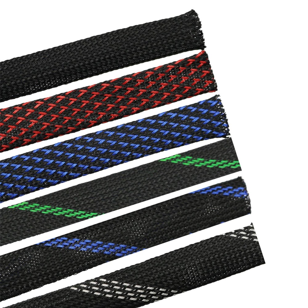 30ft PET Expandable Sleeving Wire Cable Sleeve 1/2, Black