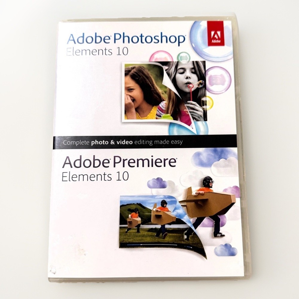 Adobe Photoshop Elements 10 & Adobe Premiere Elements 10 5 DVD-ROM Set GENUINE