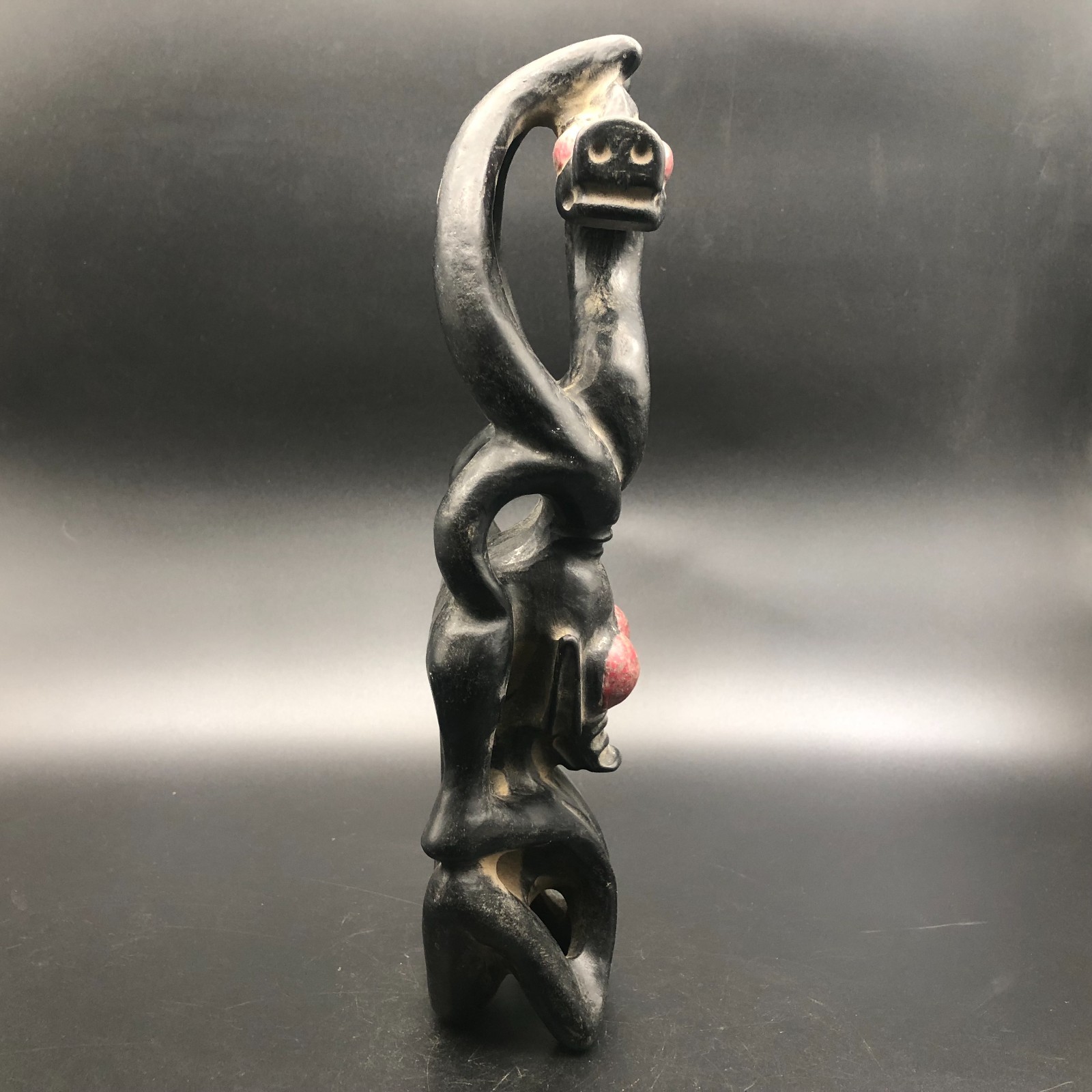 Old HongShan Culture Meteorite Jade Hand-Carved Sun God Helios&Pig Dragon Statue