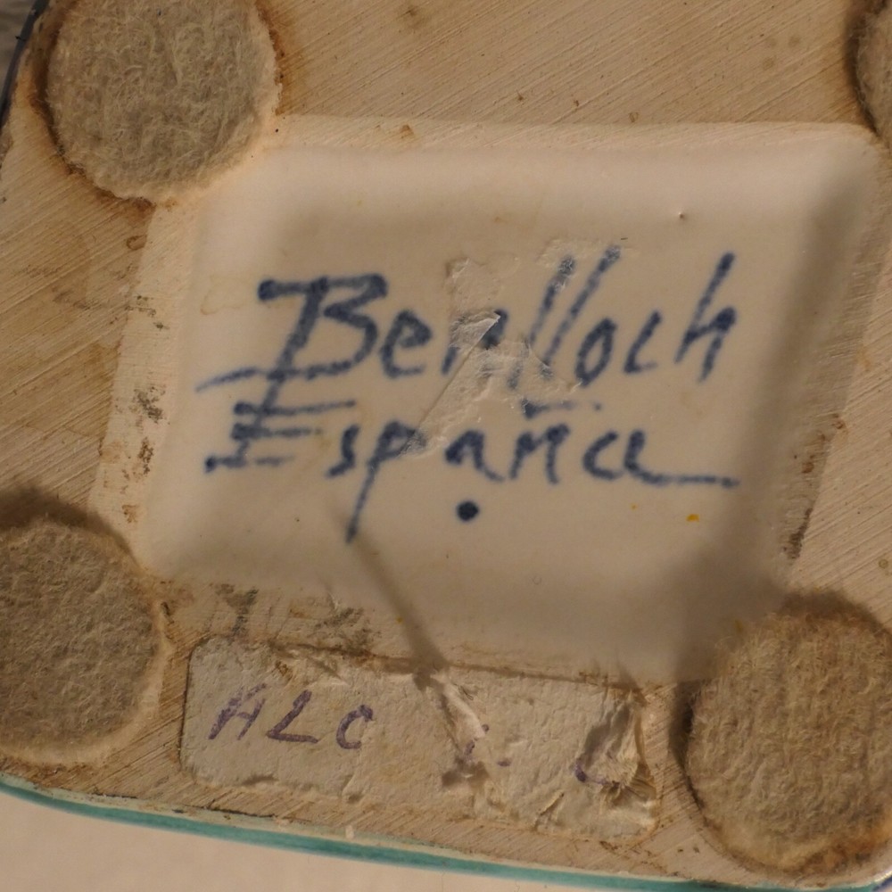 BENLLOCH SPAIN CERAMIC PITCHER ABSTRACT DESIGN SIGNED