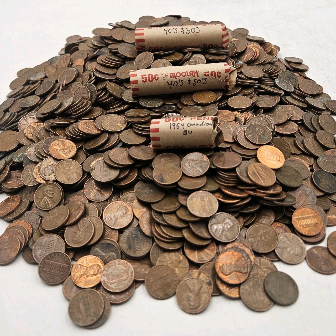 2.5k 95% COPPER PENNIES 1959-1982 17 LB Bulk Bullion Lot  Includes 100x Wheats