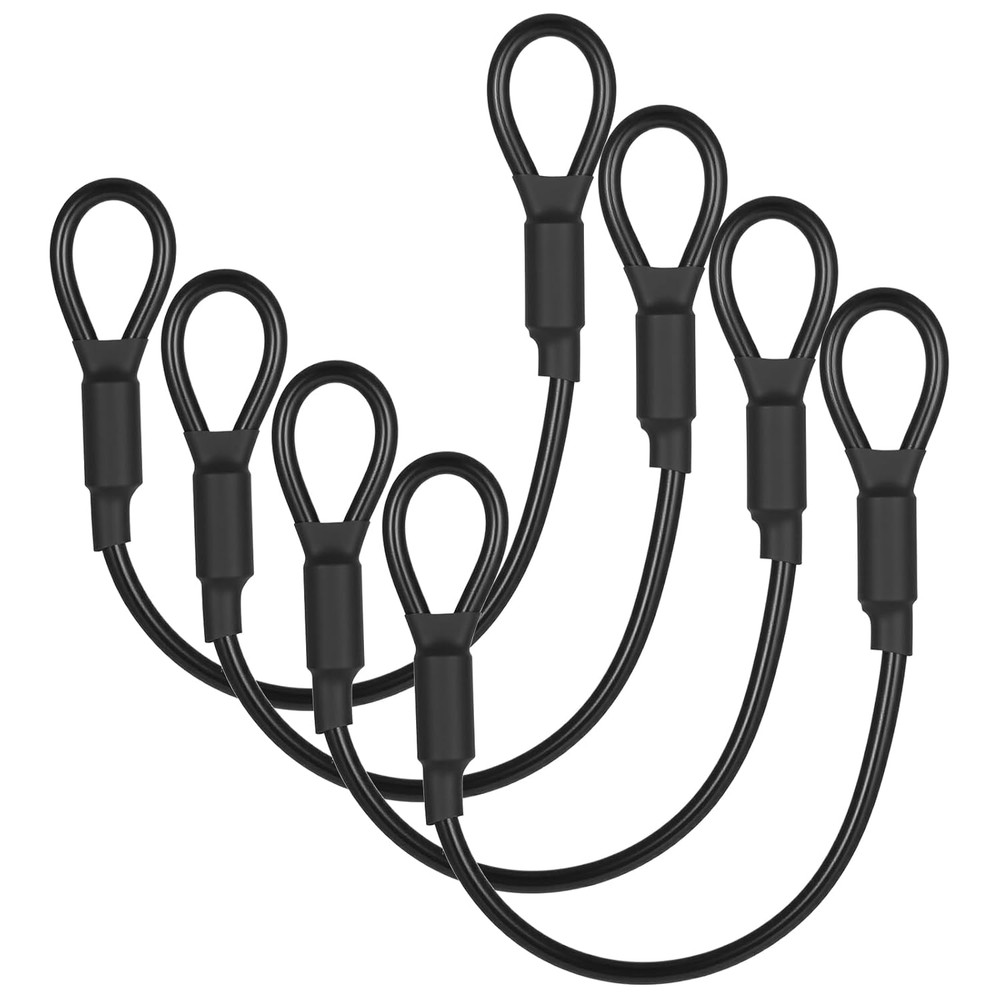 4 Pack Heavy Duty Loop End Cable Braided Stainless Steel PVC Coated Safety Wire